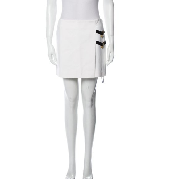 Versace Dresses & Skirts - VERSUS VERSACE Striped Mini Skirt Size: S | US4, IT40 Medusa Safety Pin